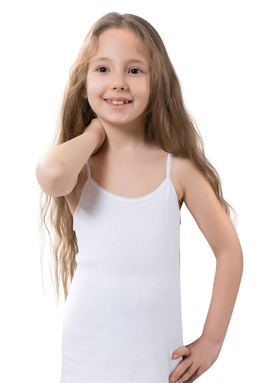 Lux Drm 100 Cotton Rib Woven Girls Singlet 395 450