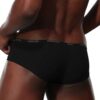 Doreanse Trendy Soft Cotton Low Rise Hipster Trunks Male Underwear 1781 Black back