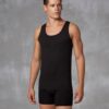 doreanse men micro modal deep collar undershirt 2000 black 1