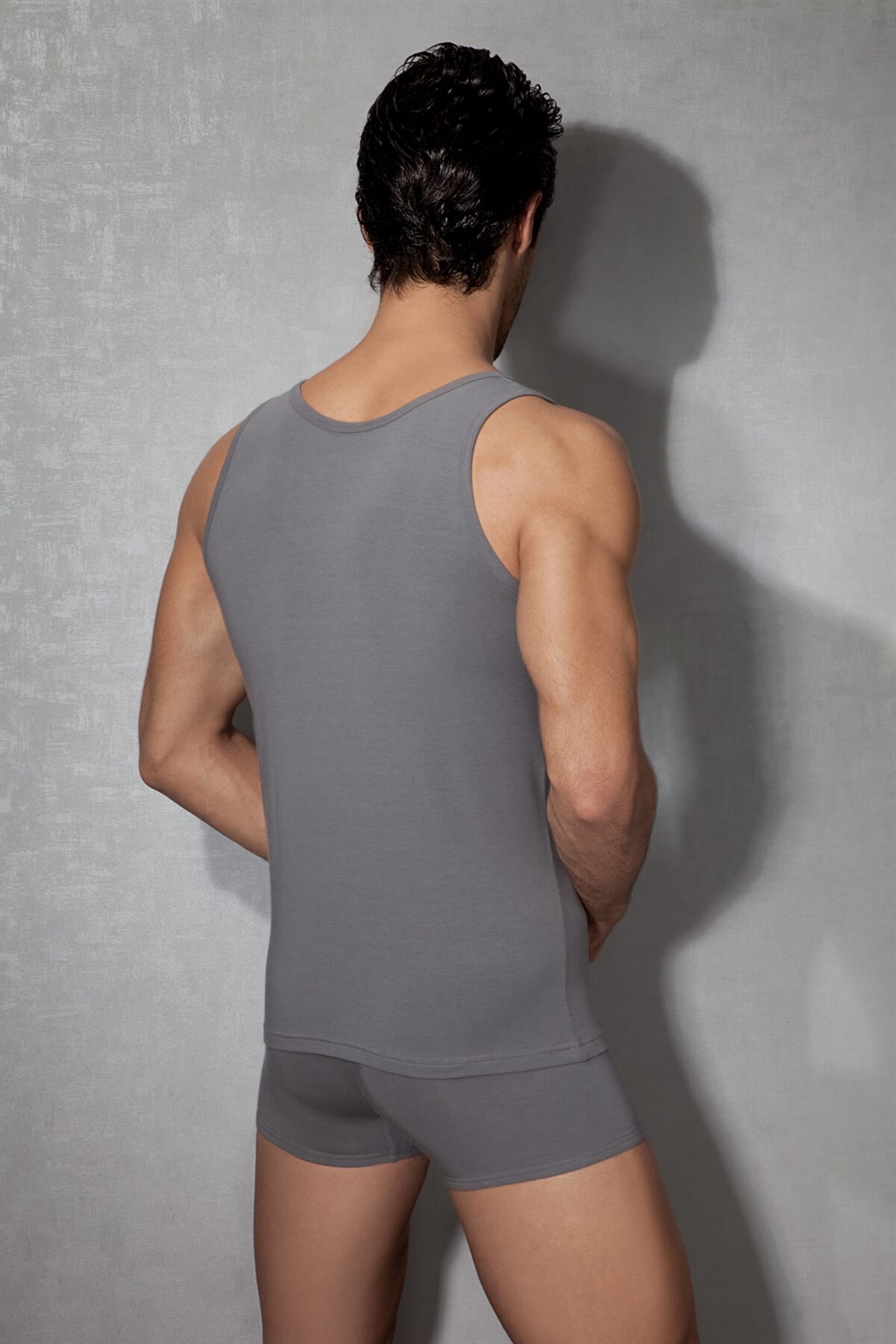 doreanse men modal deep collar undershirt 2011 anthracite 1