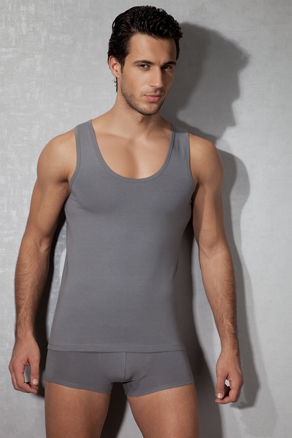 doreanse men modal deep collar undershirt 2011 anthracite