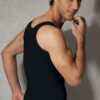 doreanse mens modal cotton square collar undershirt 2255 black