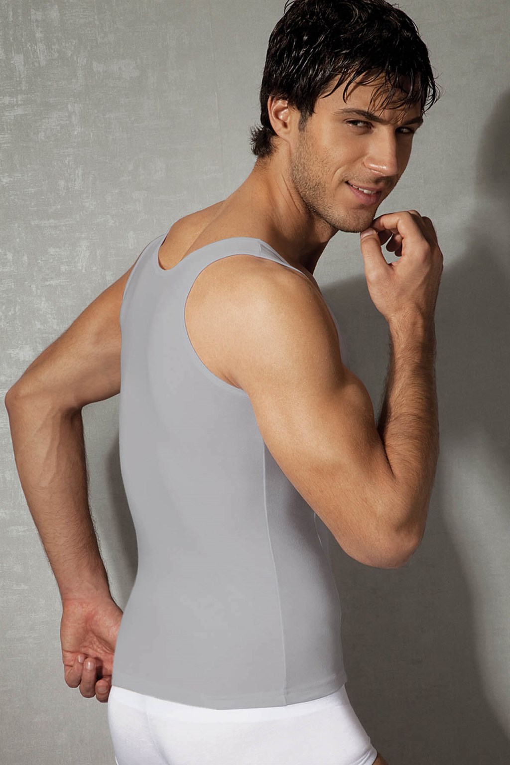 doreanse mens modal cotton square collar undershirt 2255 grey