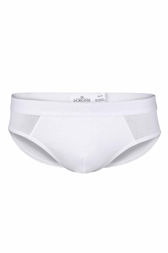 doreanse mens cotton waistband 3 piece slip briefs 1327 white 2