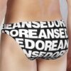 doreanse mens modal brand patterned slip briefs 1236 black and white