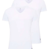 U.S. Polo Assn. 2 Pack V Neck Mens T shirt Cotton Modal Lycra 80194 White 2