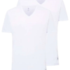U.S. Polo Assn. 2 Pack 100 Cotton V Neck Mens T shirt 80199 white 2