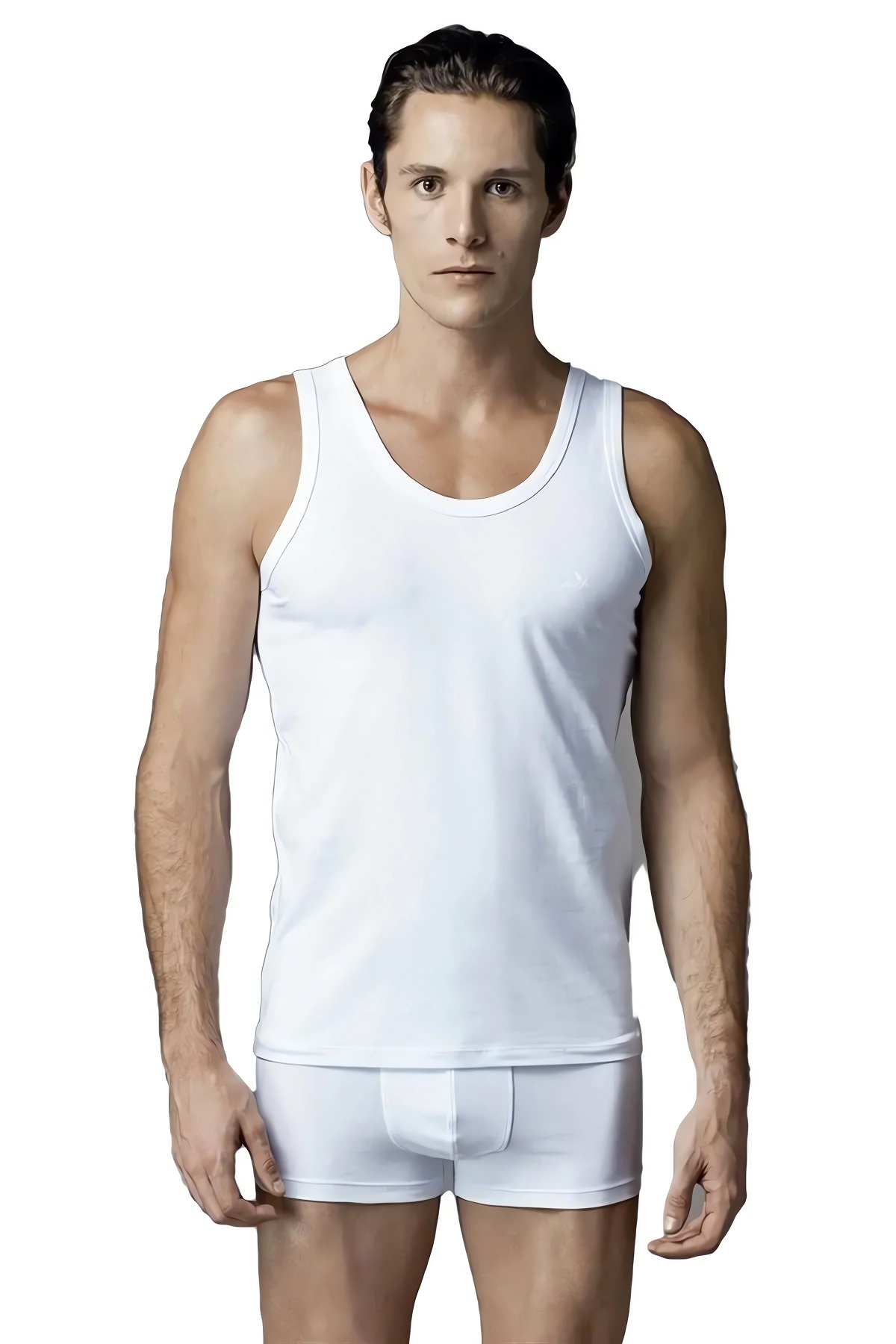 Eros ERS001 2 Pack Cotton Lycra Compact Classic Mens Undershirt white