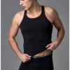 Eros ERS002 2 Pack Cross Back Straps Cotton Lycra Compact Mens Athletic Tank Top black