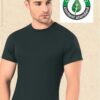 Omera 100 Organic Rib Cotton Round Neck Mens Undershirt T shirt 2007 black