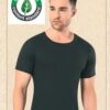 Omera 100 Organic Rib Cotton Wide Round Neck Mens Undershirt T shirt 2008 black