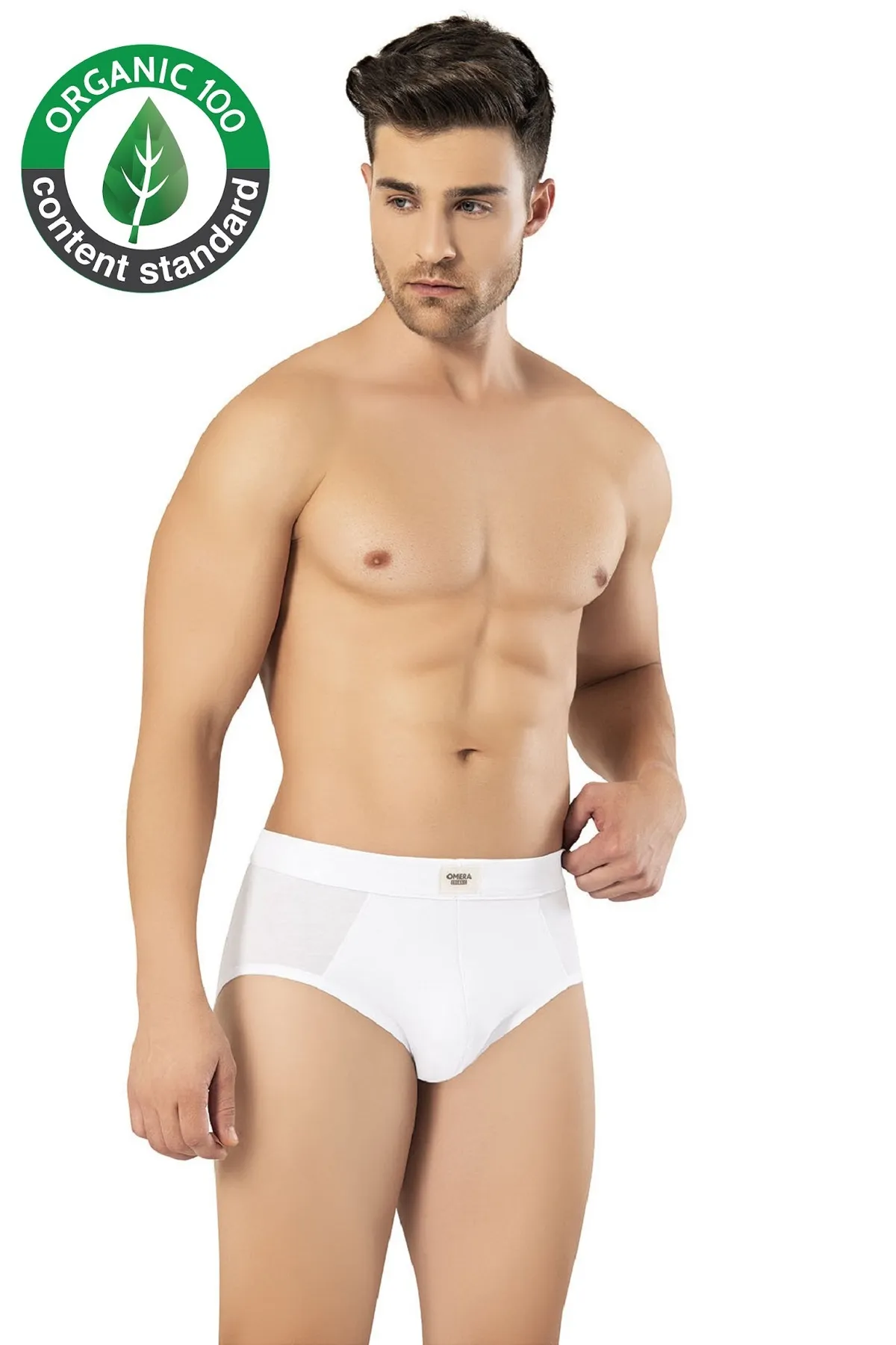 Omera Organic Cotton Lycra Mens Premium Brief 2020 white
