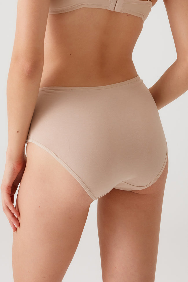 2033 3 Pack High Waist Cotton Womens Basic Slip Panty Set Solid Colors14