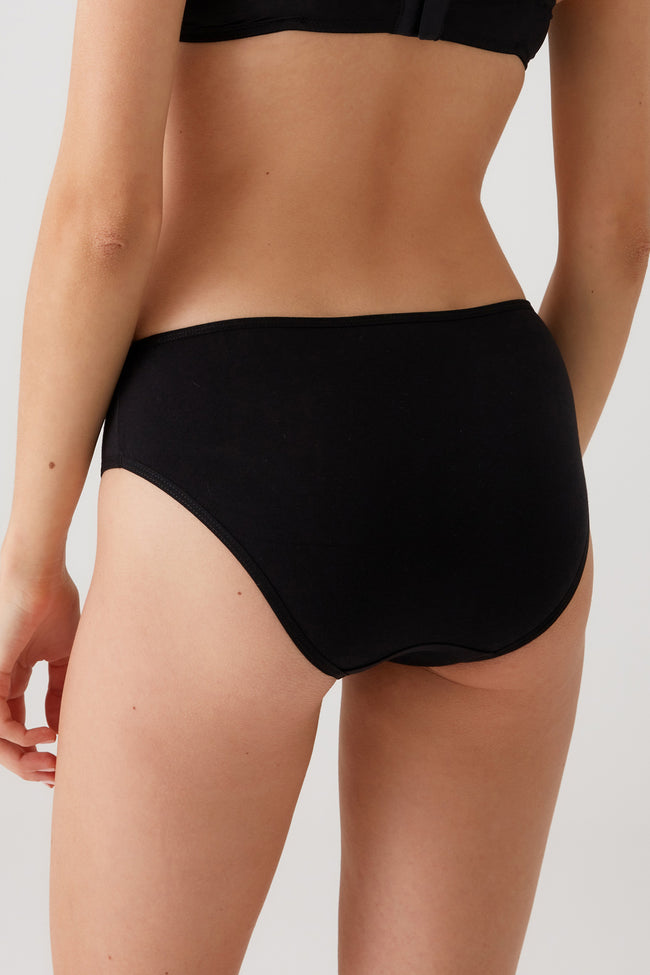 Pierre Cardin 2056, 5 Pack, Mid Waist, Cotton, Women’s Basic Slip Brief Panty Set, Ecru & Powder Pink & Burgundy & Navy Blue & Black10