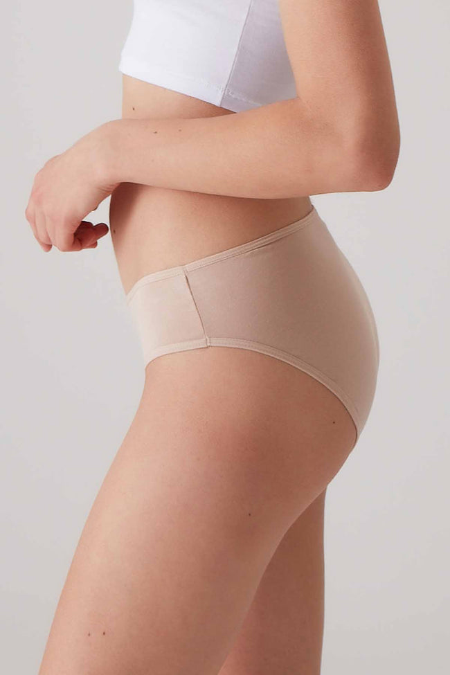 Pierre Cardin 2056, 5 Pack, Mid Waist, Cotton, Women’s Basic Slip Brief Panty Set, Ecru & Powder Pink & Burgundy & Navy Blue & Black12