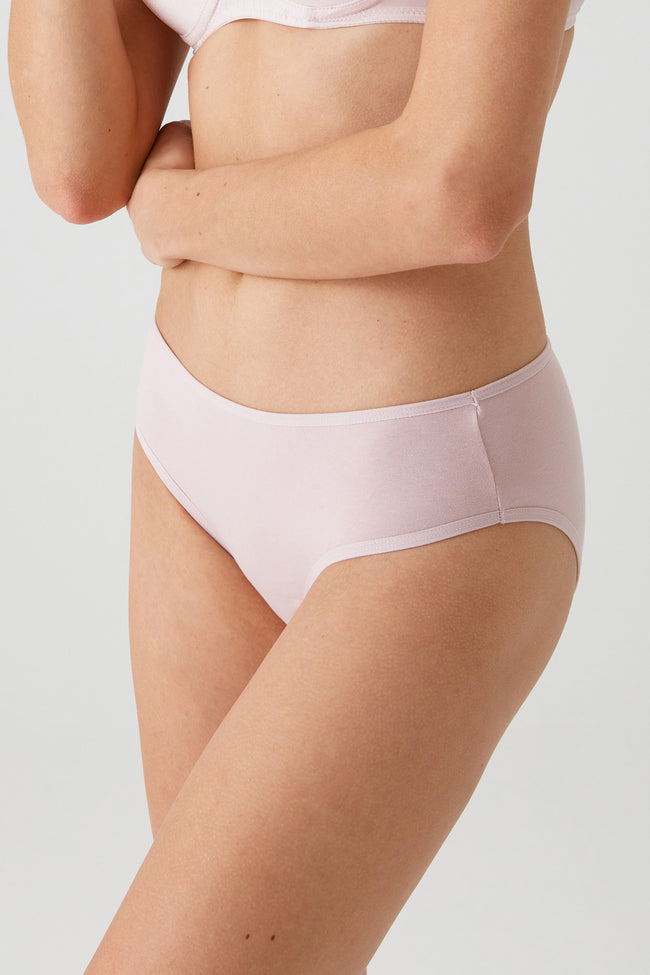 Pierre Cardin 2056, 5 Pack, Mid Waist, Cotton, Women’s Basic Slip Brief Panty Set, Ecru & Powder Pink & Burgundy & Navy Blue & Black7