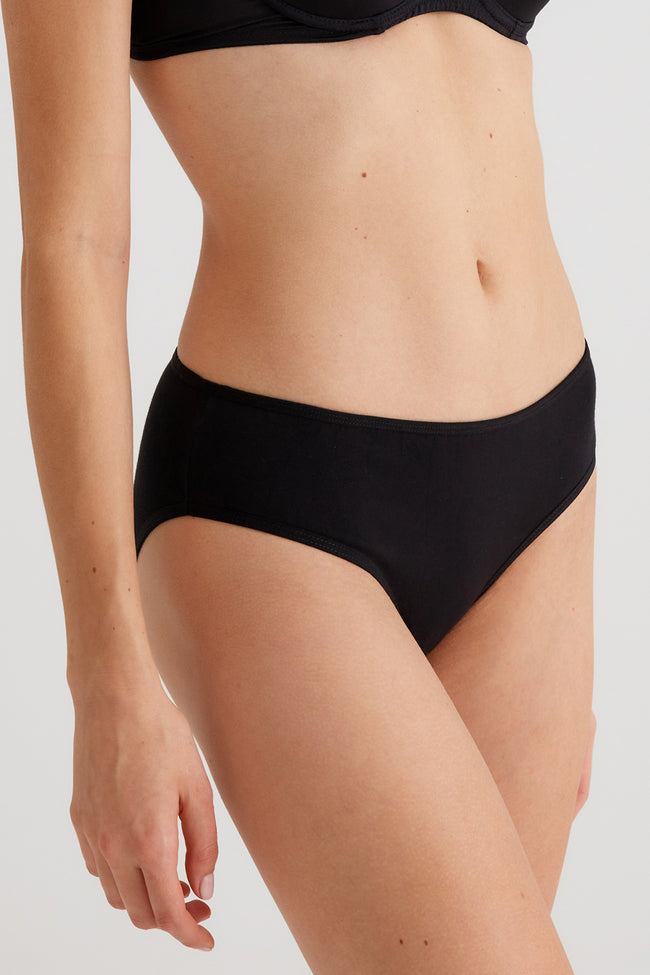 Pierre Cardin 2056, 5 Pack, Mid Waist, Cotton, Women’s Basic Slip Brief Panty Set, Ecru & Powder Pink & Burgundy & Navy Blue & Black8