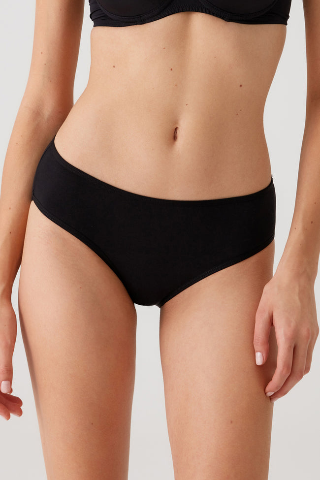 Pierre Cardin 2056, 5 Pack, Mid Waist, Cotton, Women’s Basic Slip Brief Panty Set, Ecru & Powder Pink & Burgundy & Navy Blue & Black9