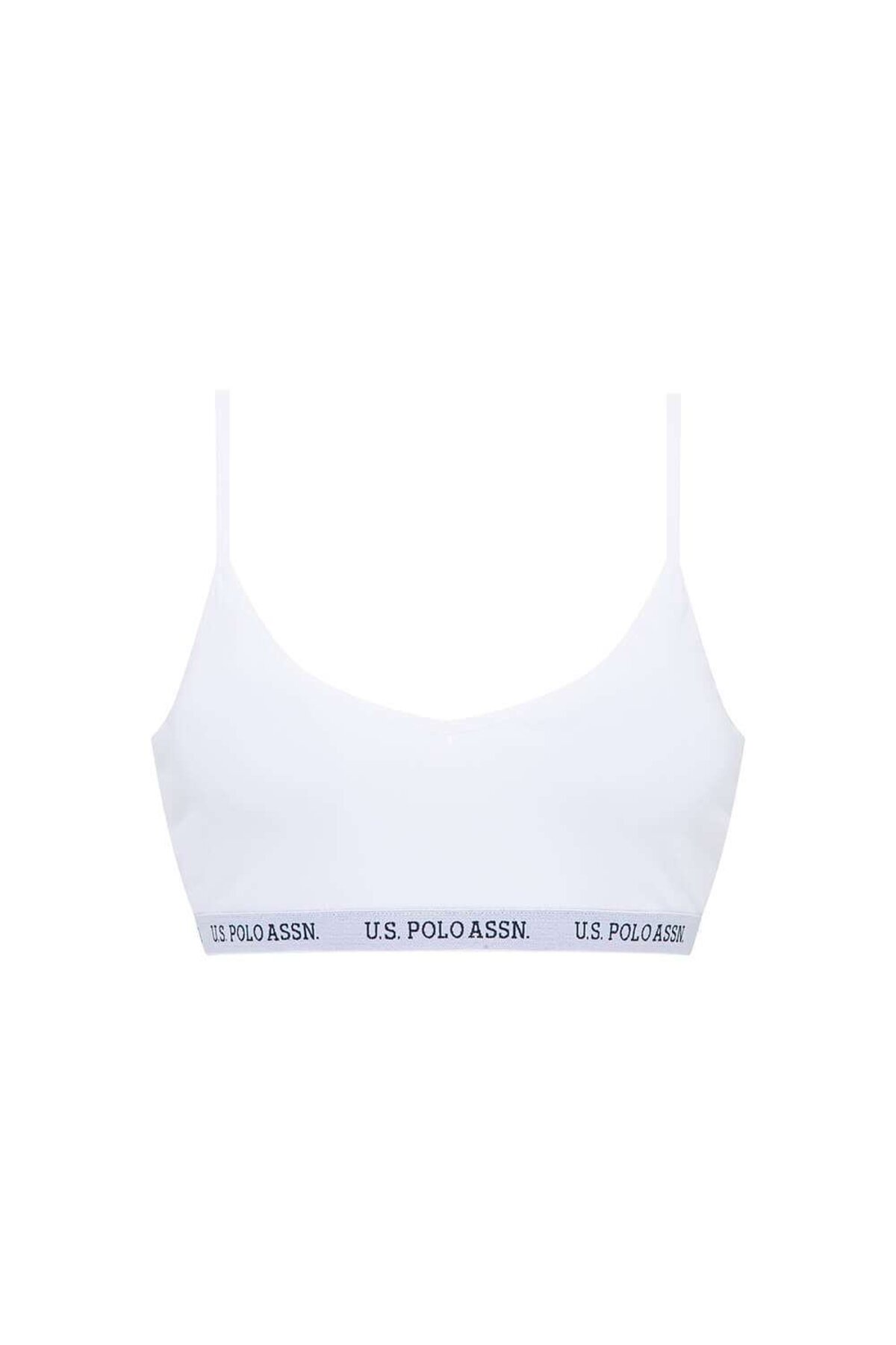 U.S. Polo Assn. 66116, Cotton & Lycra, Women’s Cup Bustier, White 2