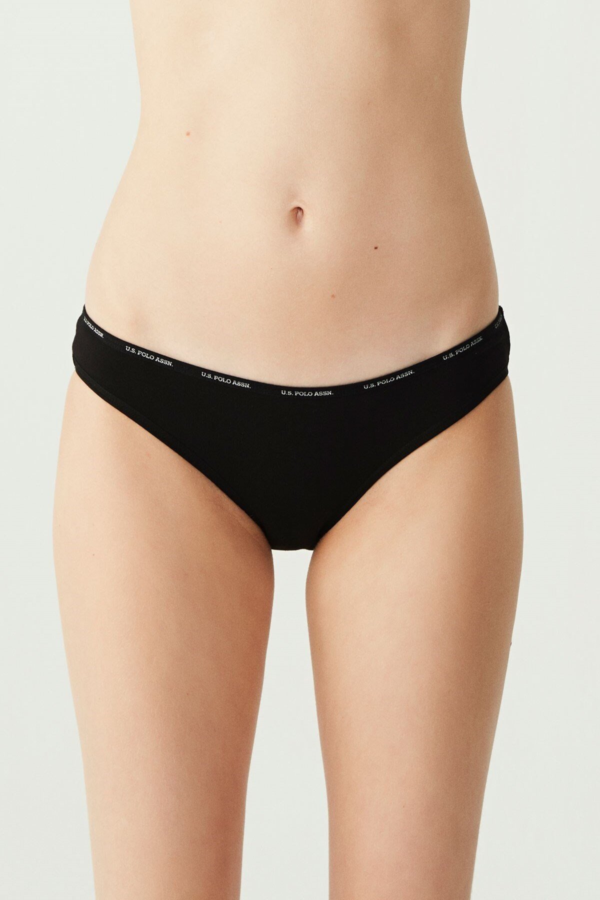 U.S. Polo Assn. 67001, Cotton & Modal & Lycra, 5 Pack, Solid Colors, Women’s Low Waist Brief Set, Black & White & Beige & Fuchsia & Navy Blue 2