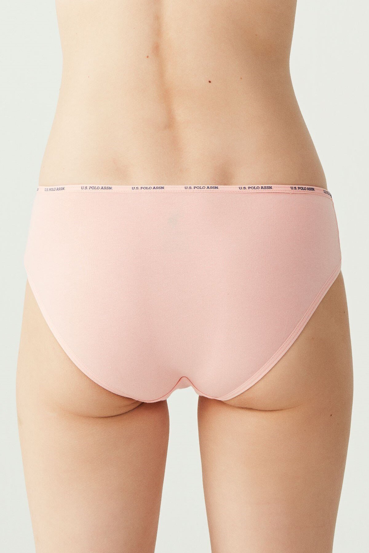 U.S. Polo Assn. 67001, Cotton & Modal & Lycra, 5 Pack, Solid Colors, Women’s Low Waist Brief Set, Black & White & Beige & Red & Salmon 15