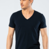 Cacharel 1306 Pamuklu Likrali Derin V Yaka Erkek T shirt Fanila lacivert
