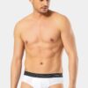 Cacharel 1321 Pamuklu Likrali Erkek 3 lu Slip beyaz