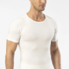 Cacharel 1601 Viloft Polyester Likrali Termal Kisa Kollu Bisiklet Yaka Erkek T shirt beyaz