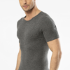 Cacharel 1601 Viloft Polyester Likrali Termal Kisa Kollu Bisiklet Yaka Erkek T shirt gri