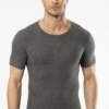 Cacharel 1601 Viloft Polyester Likrali Termal Kisa Kollu Bisiklet Yaka Erkek T shirt gri 2