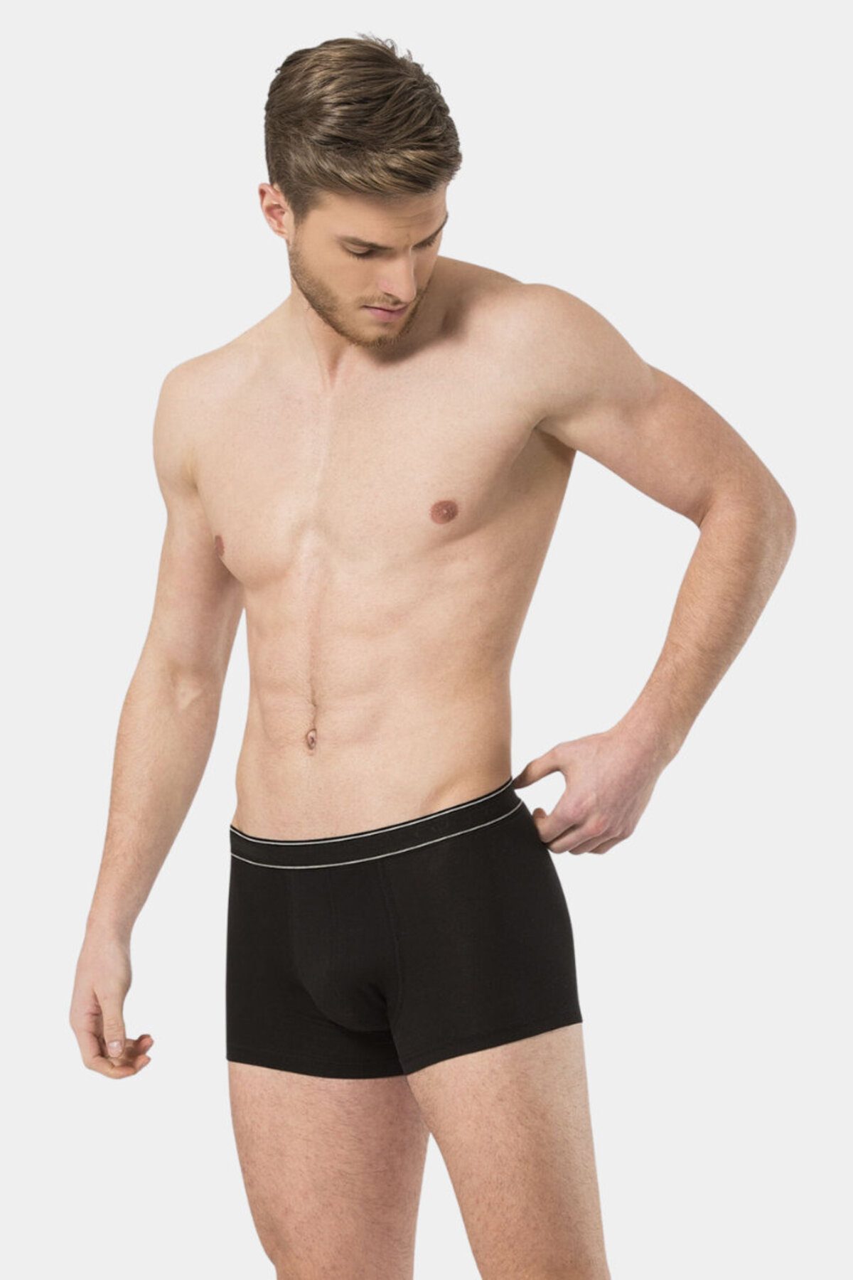 Turen 175 Pamuklu Likrali Erkek 3lu Boxer siyah