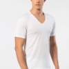 Turen 182 Pamuklu Modal V Yaka Erkek T shirt Fanila beyaz yan