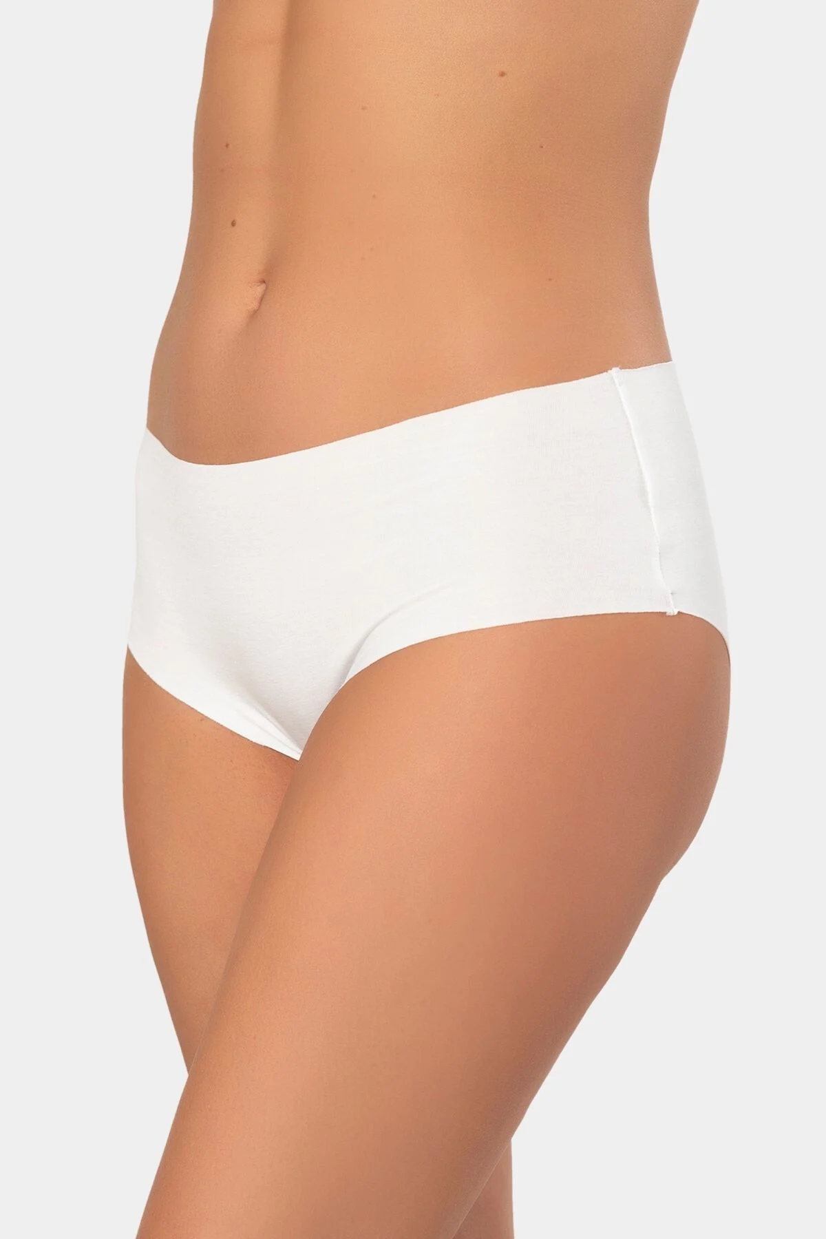 Turen 910 Supima Pamuklu Likrali Lazer Kesim Hipster Kadin Kulot beyaz 2