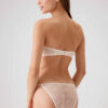 Pierre Cardin 4034 Polyemid Likrali Balenli Dantelli Straplez Kadin Sutyen V Slip Kulot Takim beyaz arka