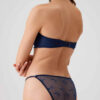 Pierre Cardin 4034 Polyemid Likrali Balenli Dantelli Straplez Kadin Sutyen V Slip Kulot Takim lacivert arka
