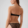 Pierre Cardin 4034 Polyemid Likrali Balenli Dantelli Straplez Kadin Sutyen V Slip Kulot Takim siyah arka