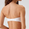 Pierre Cardin 6025 Polyemid Likrali Balenli Push Up Straplez Kadin Mikro Basic Sutyen beyaz arka