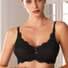 Pierre Cardin 7023 Polyamid Likrali Balenli Minimizer Dantelli Desteksiz Toparlayici Kadin Mikro 2li Sutyen Set siyah