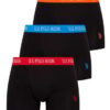 u.s. polo assn. erkek siyah 3 lu boxer bfef f